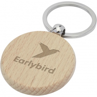 Logo trade promotional products picture of: Giovanni beech wood round keychain