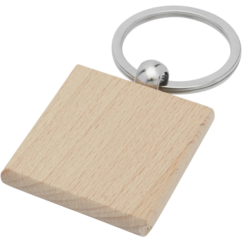 Logo trade promotional items image of: Gioia beech wood squared keychain