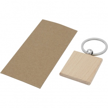 Logo trade corporate gifts picture of: Gioia beech wood squared keychain