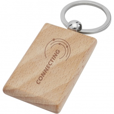 Logo trade promotional merchandise image of: Gian beech wood rectangular keychain