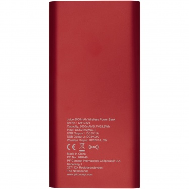 Logotrade corporate gift image of: Juice 8000mAh wireless power bank