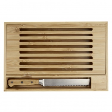 Logo trade promotional items image of: Pao bamboo cutting board with knife