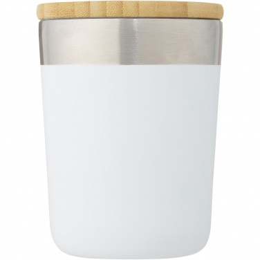 Logo trade promotional giveaways image of: Lagan 300 ml stainless steel tumbler with bamboo lid