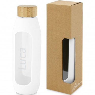 Logo trade promotional giveaway photo of: Tidan 600 ml borosilicate glass bottle with silicone grip