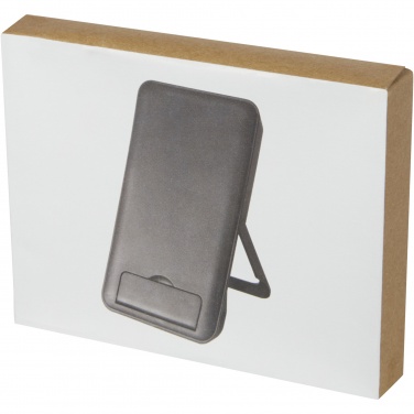 Logo trade advertising products picture of: Loop 10W recycled plastic wireless charging pad with phone stand