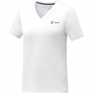 Logo trade promotional merchandise image of: Somoto short sleeve women's V-neck t-shirt 