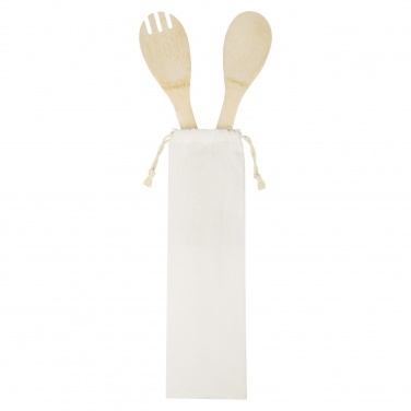 Logo trade corporate gifts image of: Endiv bamboo salad spoon and fork