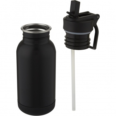 Logo trade promotional merchandise photo of: Lina 400 ml stainless steel sport bottle with straw and loop