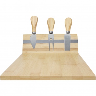Logotrade promotional merchandise picture of: Mancheg bamboo magnetic cheese board and tools