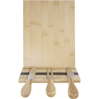 Logo trade promotional giveaways image of: Mancheg bamboo magnetic cheese board and tools