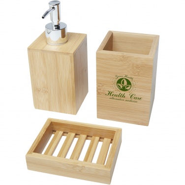 Logotrade business gift image of: Hedon 3-piece bamboo bathroom set