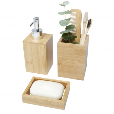 Logo trade corporate gifts picture of: Hedon 3-piece bamboo bathroom set