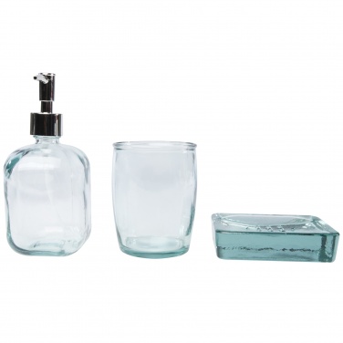 Logotrade promotional merchandise photo of: Jabony 3-piece recycled glass bathroom set