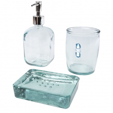 Logo trade business gifts image of: Jabony 3-piece recycled glass bathroom set