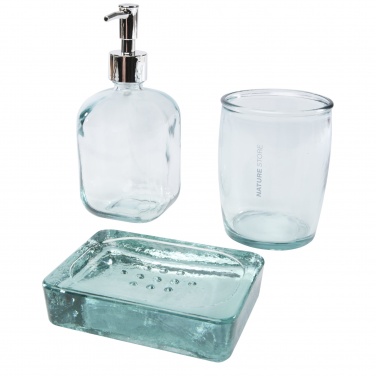 Logotrade promotional item picture of: Jabony 3-piece recycled glass bathroom set