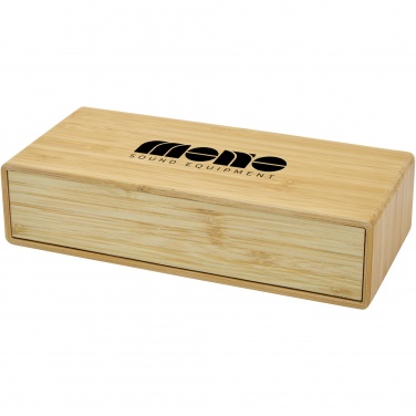 Logo trade promotional merchandise photo of: Minata bamboo wireless charger with clock