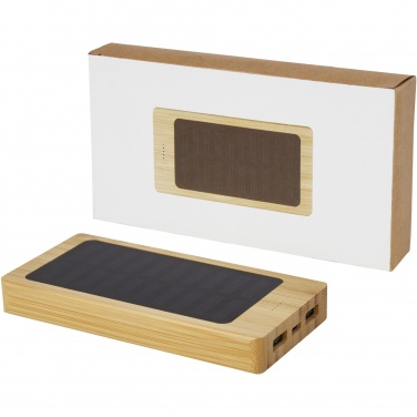 Logo trade business gift photo of: Alata 8000 mAh bamboo solar power bank