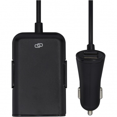 Logo trade promotional gifts image of: Pilot dual car charger with QC 3.0 dual back seat extended charger