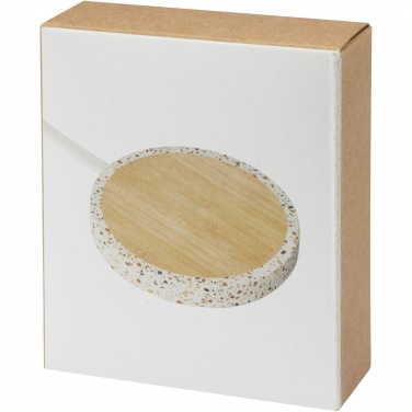 Logo trade promotional merchandise picture of: Terrazzo 10W wireless bamboo charging pad