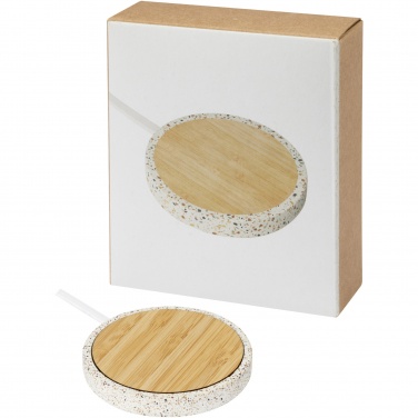 Logo trade promotional merchandise photo of: Terrazzo 10W wireless bamboo charging pad