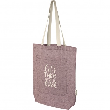 Logo trade corporate gifts picture of: Pheebs 150 g/m² recycled cotton tote bag with front pocket 9L