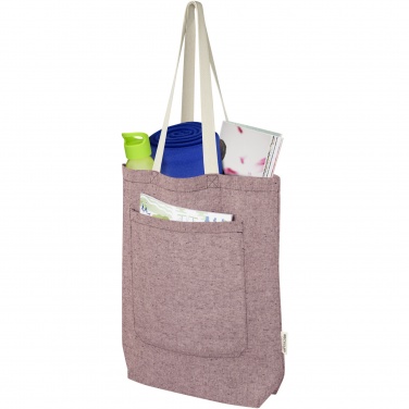 Logotrade advertising product image of: Pheebs 150 g/m² recycled cotton tote bag with front pocket 9L