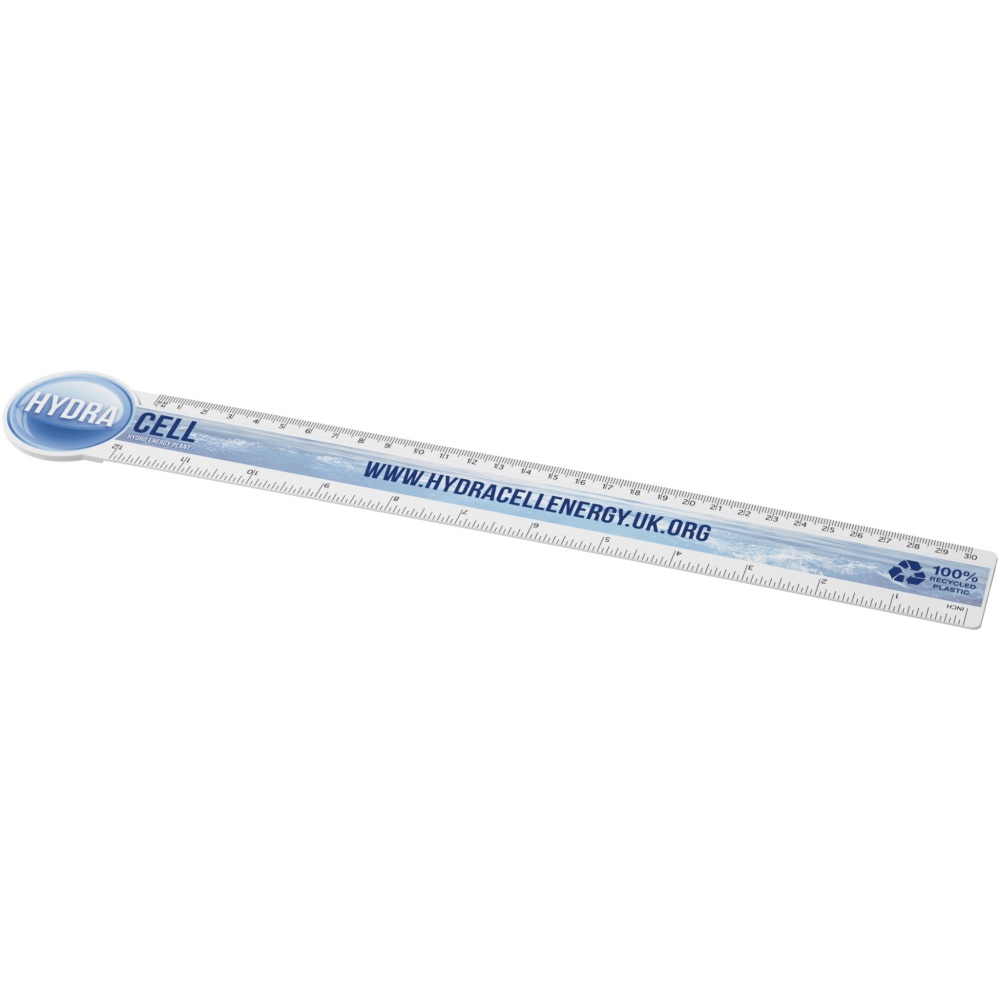 Logo trade promotional items image of: Tait 30cm circle-shaped recycled plastic ruler