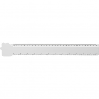 Logo trade promotional giveaway photo of: Tait 30cm house-shaped recycled plastic ruler