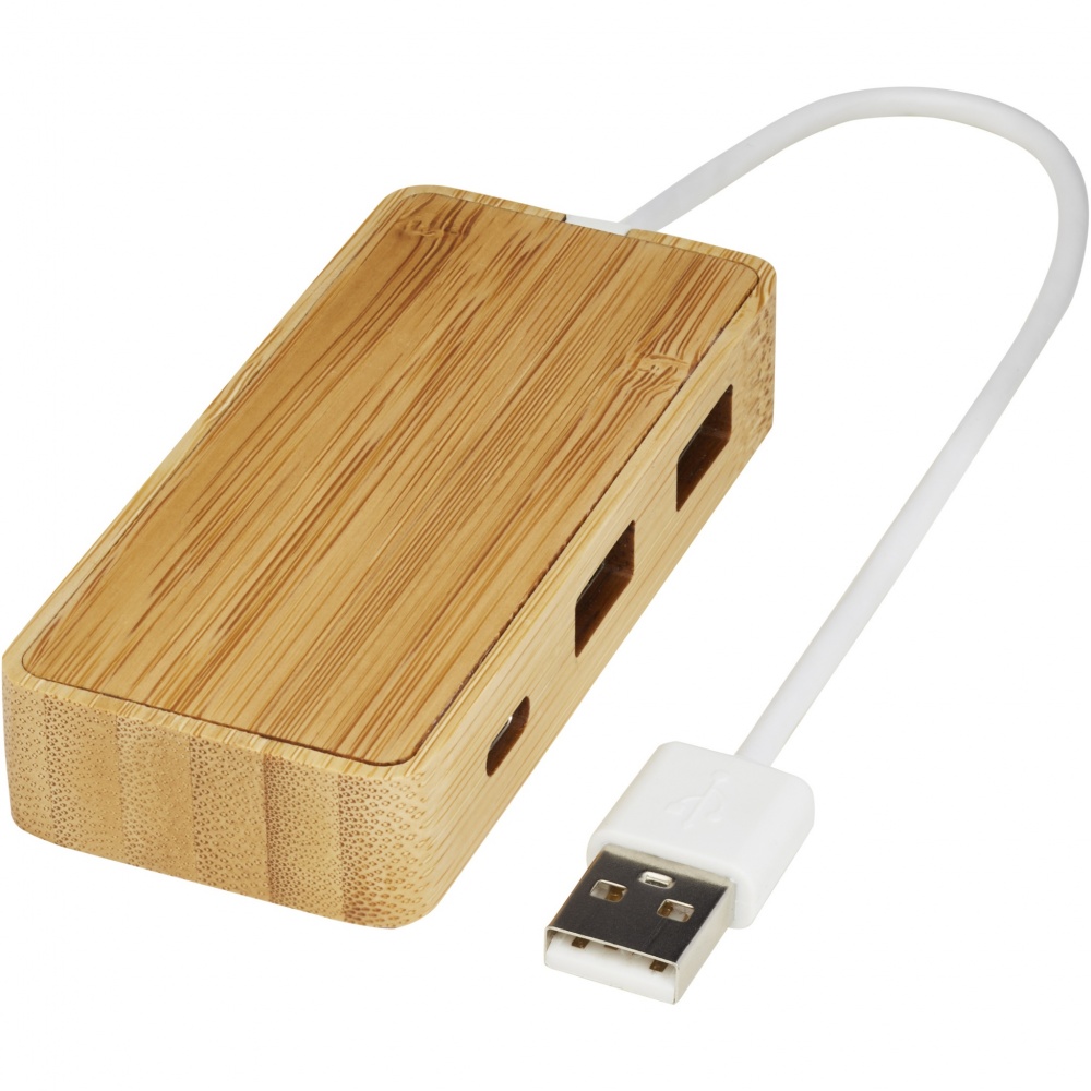 Logo trade promotional gifts picture of: Tapas bamboo USB hub