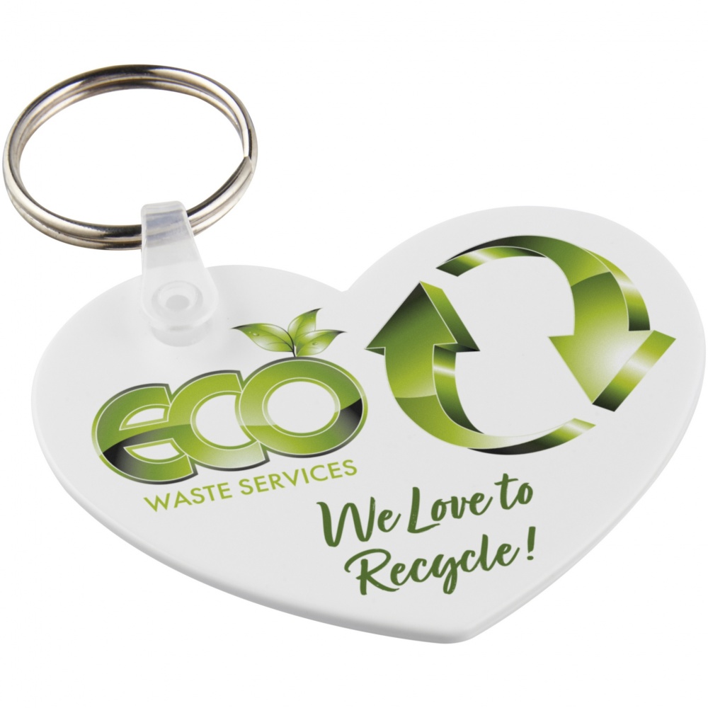 Logo trade promotional products image of: Tait heart-shaped recycled keychain