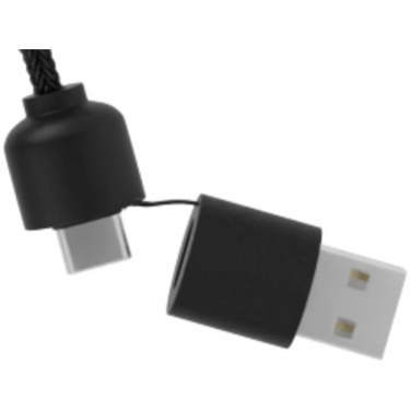 Logo trade advertising product photo of: SCX.design C38 5-in-1 rPET light-up logo charging cable with squared wooden casing