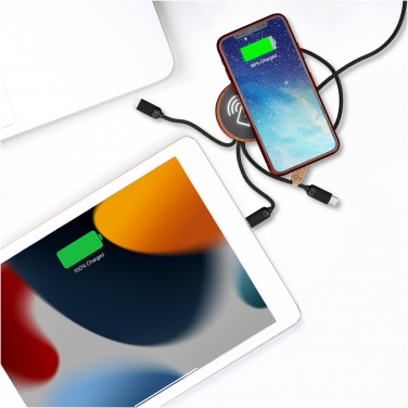 Logotrade corporate gifts photo of: SCX.design C40 5-in-1 rPET light-up logo charging cable and 10W charging pad