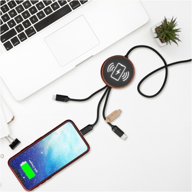Logotrade promotional merchandise picture of: SCX.design C40 5-in-1 rPET light-up logo charging cable and 10W charging pad