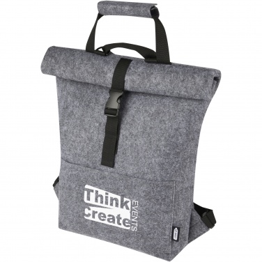 Logo trade promotional merchandise image of: Felta GRS recycled felt roll-top bike bag 13L