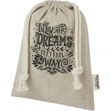 Logo trade corporate gifts picture of: Pheebs 150 g/m² GRS recycled cotton gift bag small 0.5L