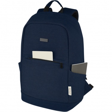 Logo trade promotional merchandise image of: Joey 15.6" GRS recycled canvas anti-theft laptop backpack 18L