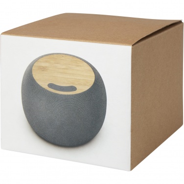 Logotrade promotional gift picture of: Ecofiber bamboo/RPET Bluetooth® speaker and wireless charging pad