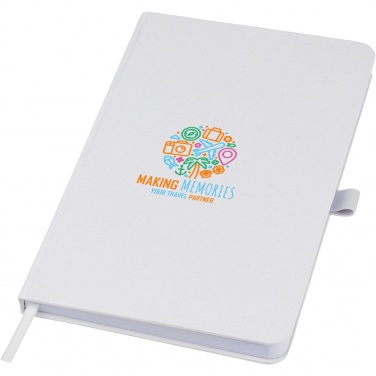 Logo trade promotional giveaways image of: Fabianna crush paper hard cover notebook