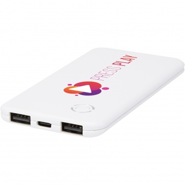 Logo trade promotional giveaways picture of: Slender 4000 mAh slim dual power bank