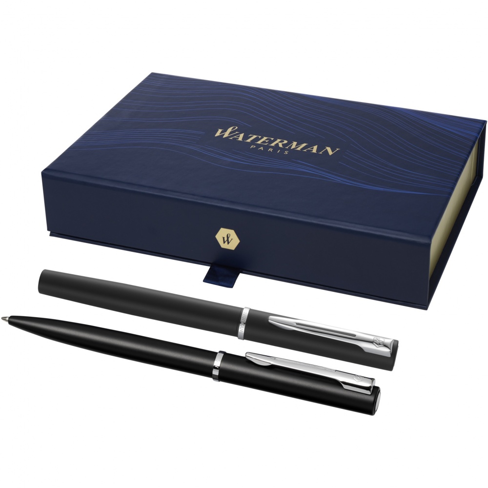 Logo trade promotional items picture of: Waterman Allure rollerball and ballpoint pen set 