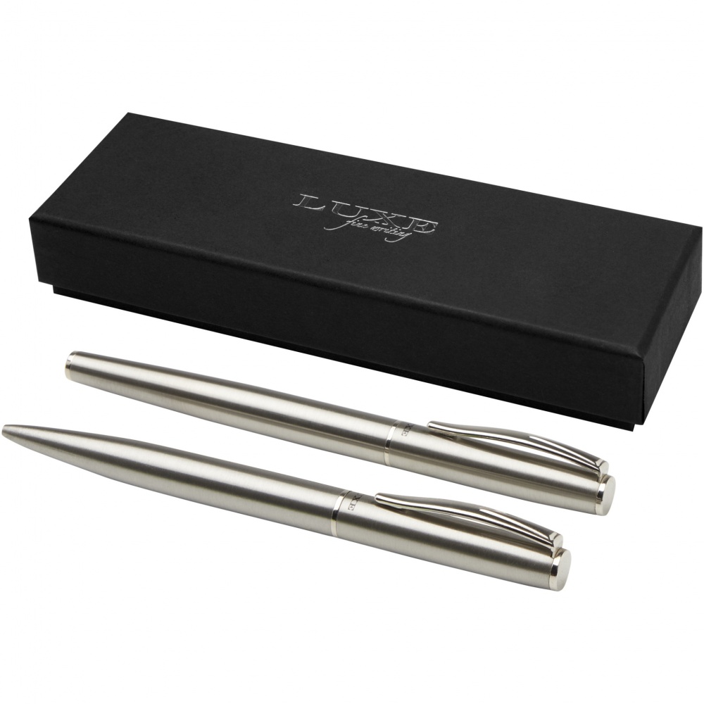 Logotrade promotional merchandise photo of: Didimis recycled stainless steel ballpoint and rollerball pen set