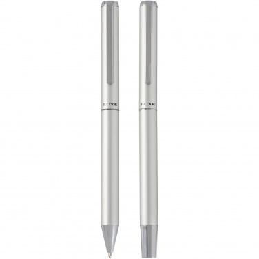 Logotrade promotional merchandise image of: Lucetto recycled aluminium ballpoint and rollerball pen gift set