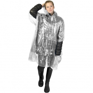 Logo trade advertising products picture of: Mayan recycled plastic disposable rain poncho with storage pouch
