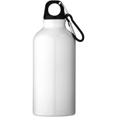 Logotrade advertising product image of: Oregon 400 ml RCS certified recycled aluminium water bottle with carabiner