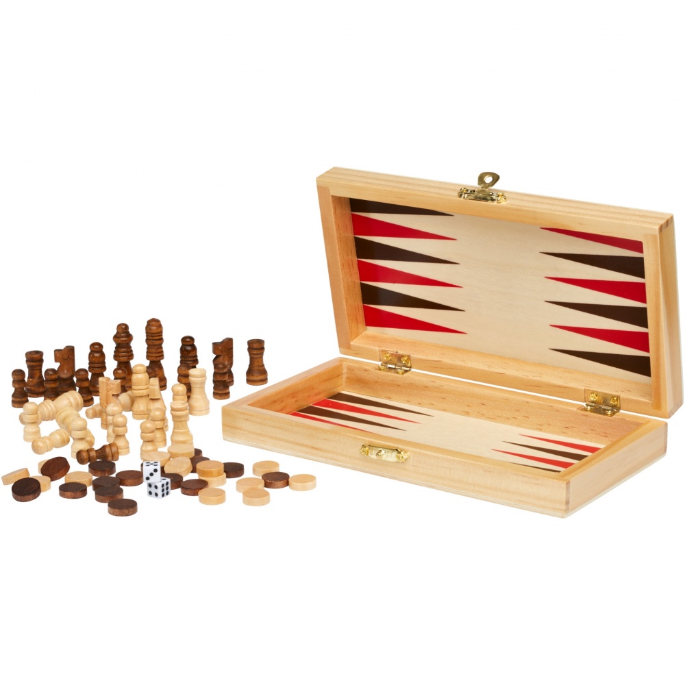 Logotrade promotional gift image of: Mugo 3-in-1 wooden game set