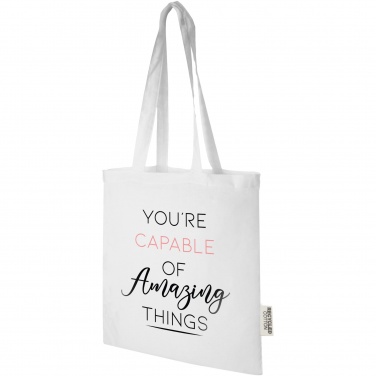 Logo trade promotional merchandise image of: Madras 140 g/m2 GRS recycled cotton tote bag 7L