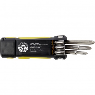 Logotrade promotional item image of: Octo 8-in-1 RCS recycled plastic screwdriver set with torch