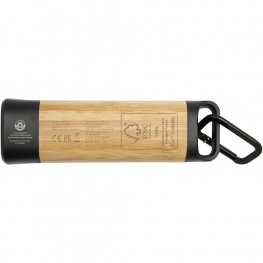 Logotrade advertising product picture of: Kuma bamboo/RCS recycled plastic torch with carabiner