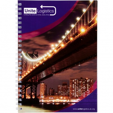 Logo trade promotional merchandise picture of: Desk-Mate® A4 spiral notebook with printed back cover