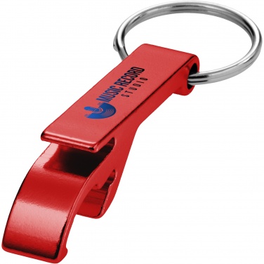 Logo trade promotional merchandise image of: Tao RCS recycled aluminium bottle and can opener with keychain 